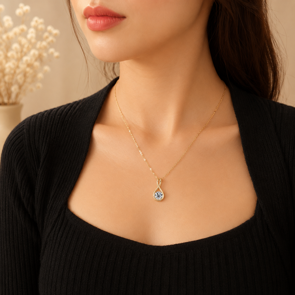 Collier Infinity Gold Moissanite