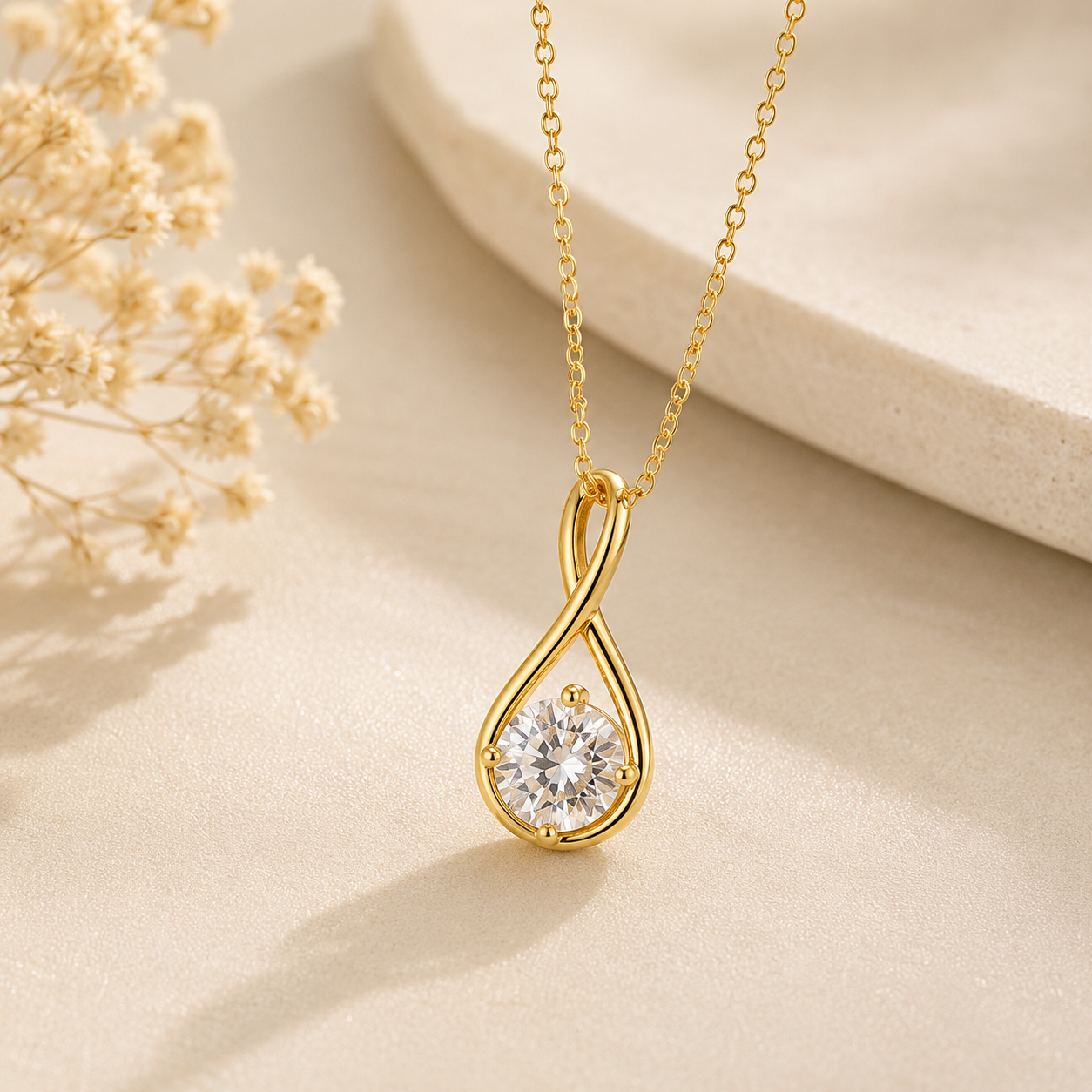 Collier Infinity Gold Moissanite