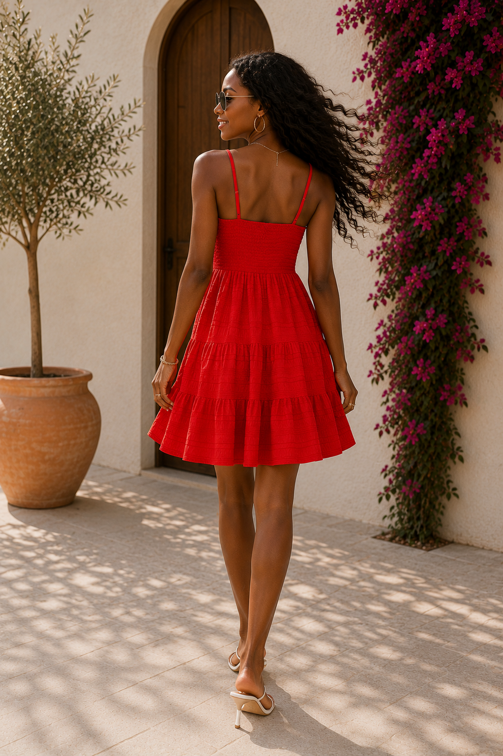 Robe Courte Bohème Smockée