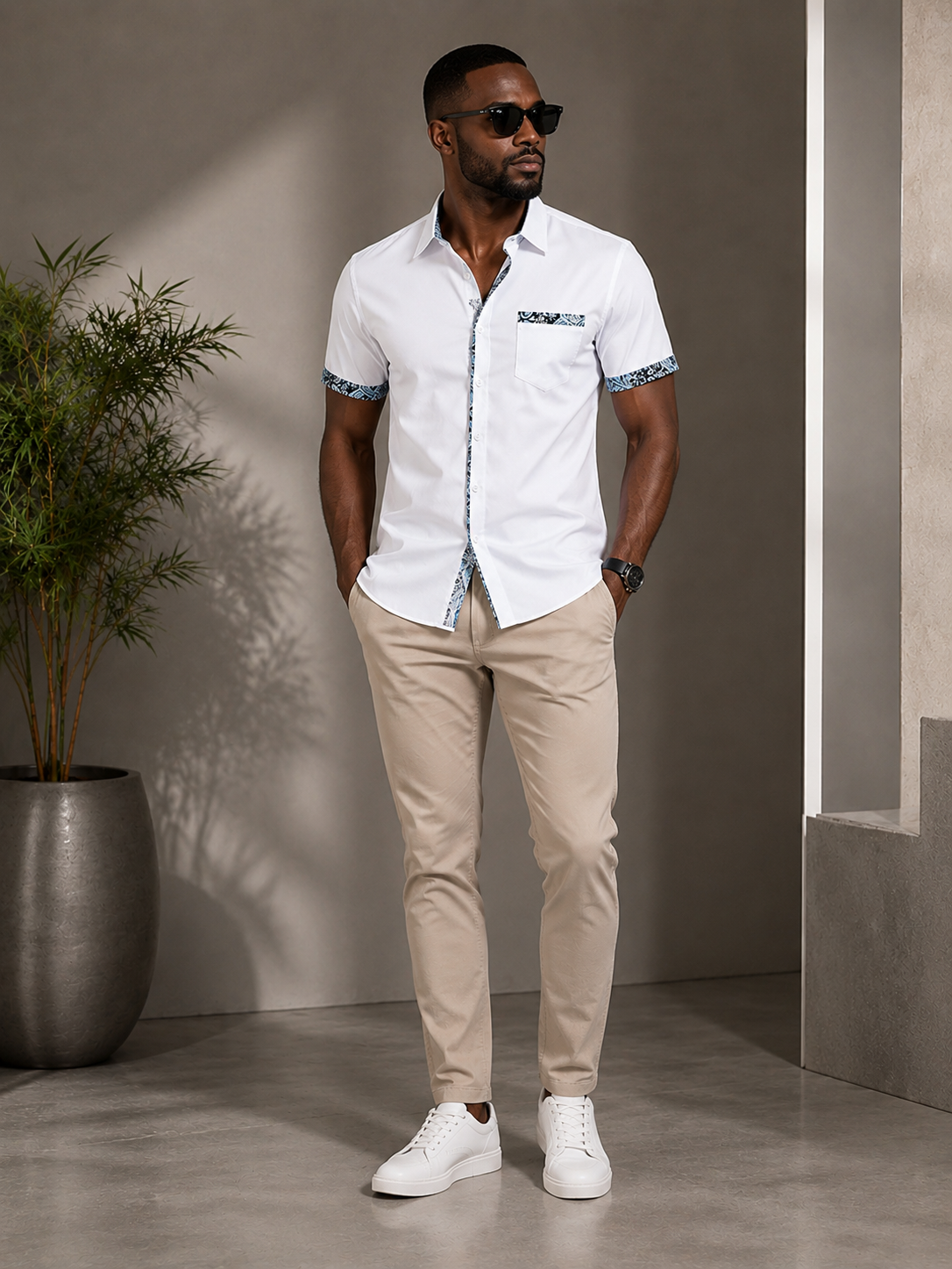 Chemise Homme Élégance Contrastée