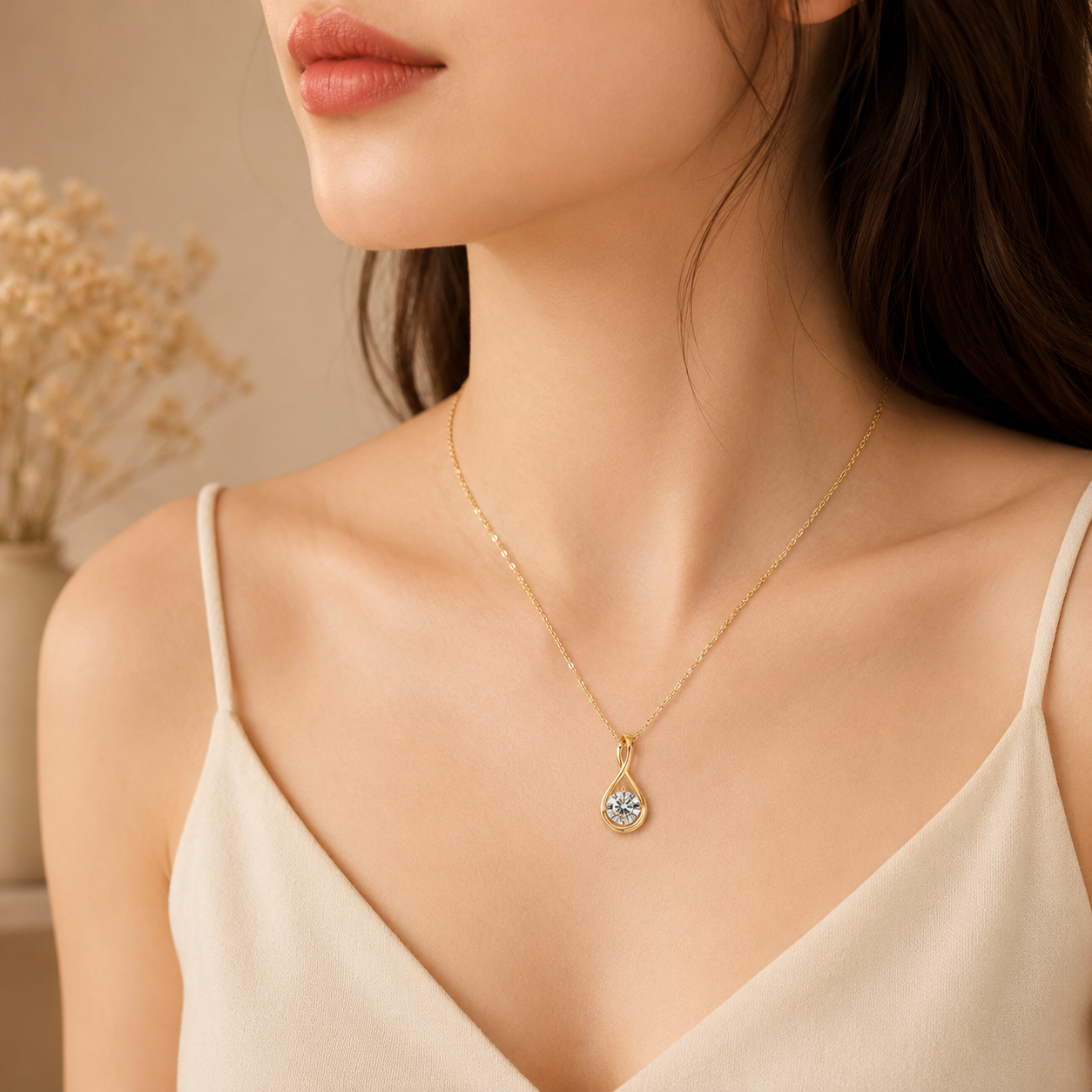 Collier Infinity Gold Moissanite