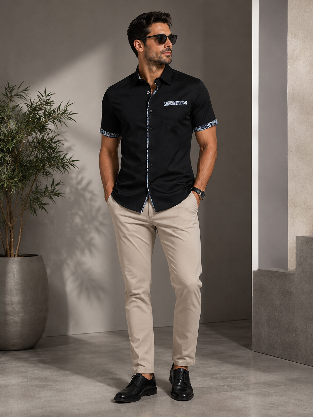 Chemise Homme Élégance Contrastée