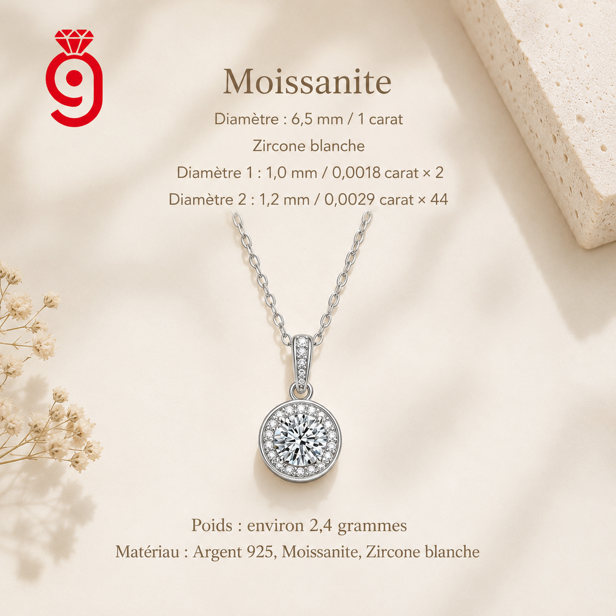 Collier Élégance Moissanite