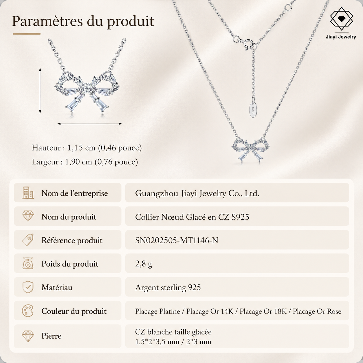Collier Nœud Éclat Royal