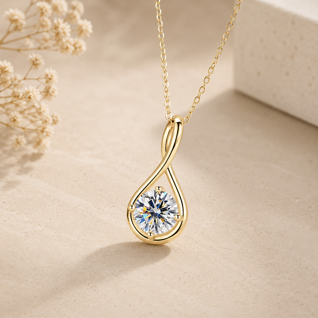 Collier Infinity Gold Moissanite
