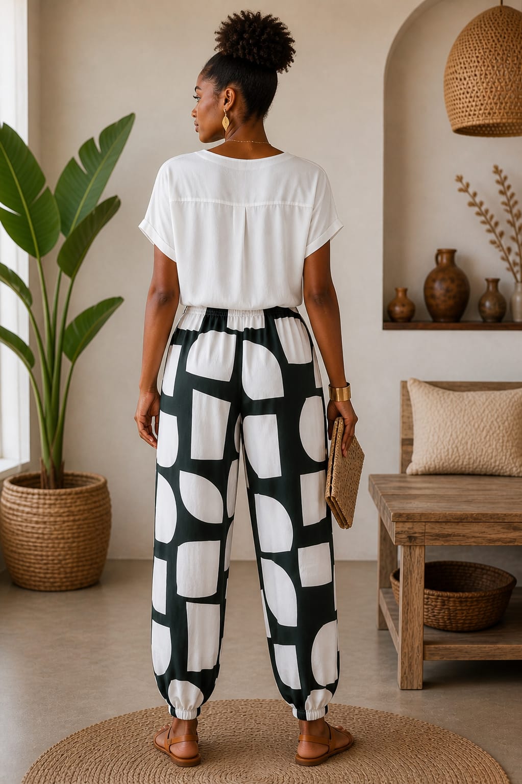 Pantalon 'Élégance Graphique"