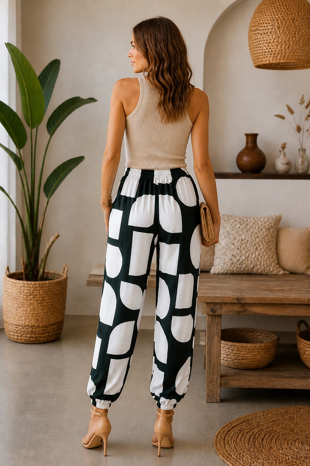 Pantalon 'Élégance Graphique"