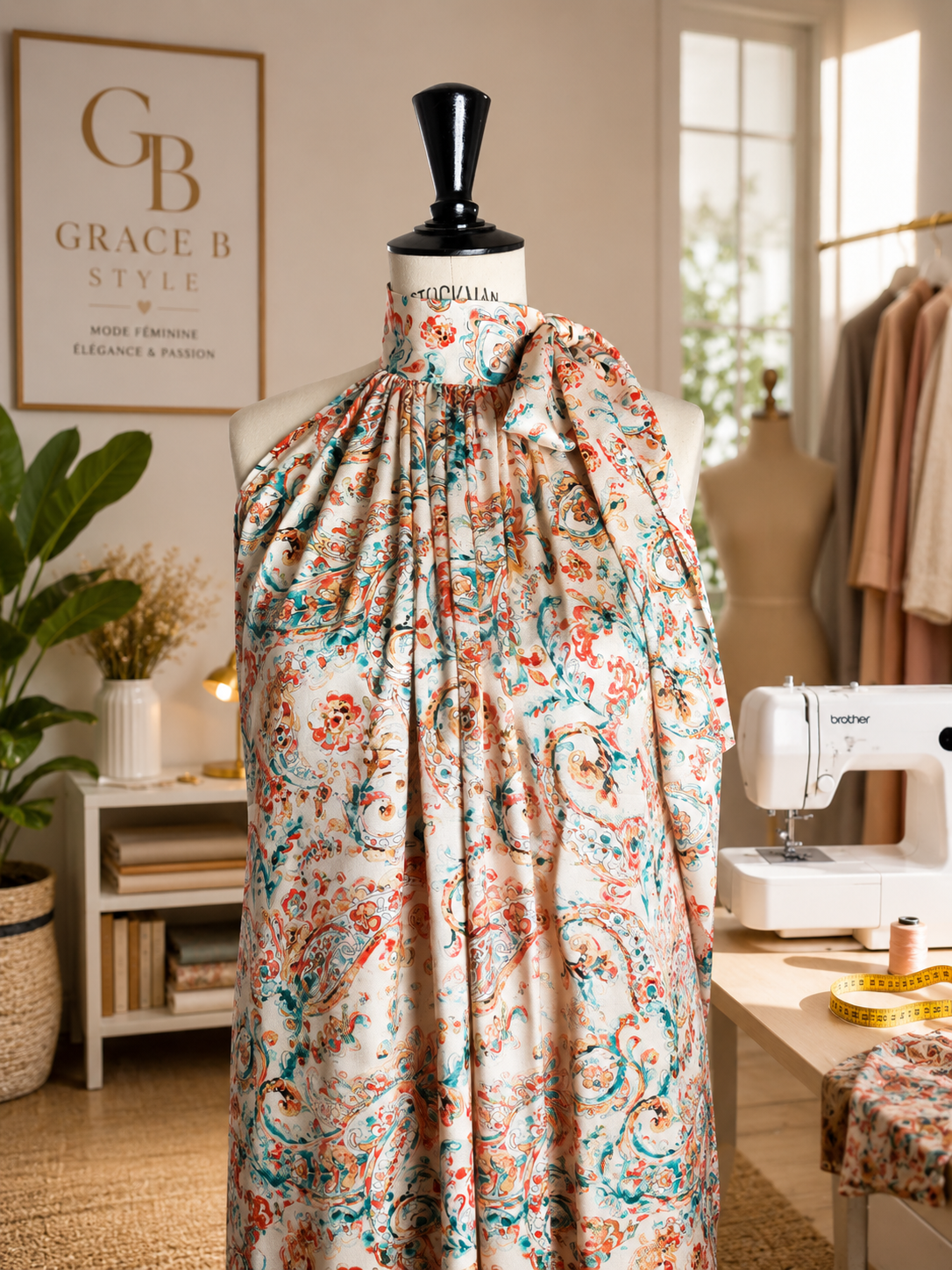 Robe Élégance Paisley – Pièce Unique